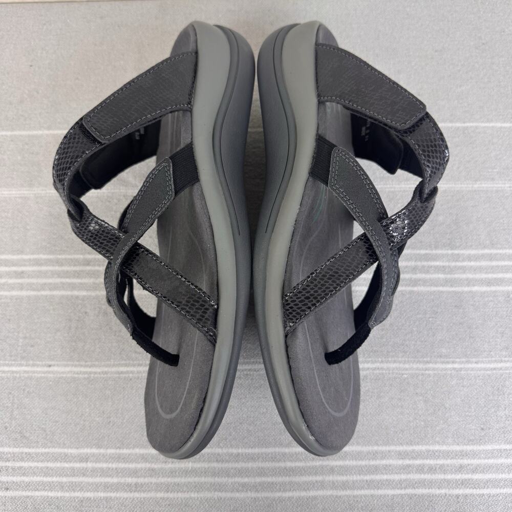 OrthoFeet Clio 976 Sandals Orthopedic Comfort Flip Flop Snake Black 8.5D Wide - Picture 10 of 12